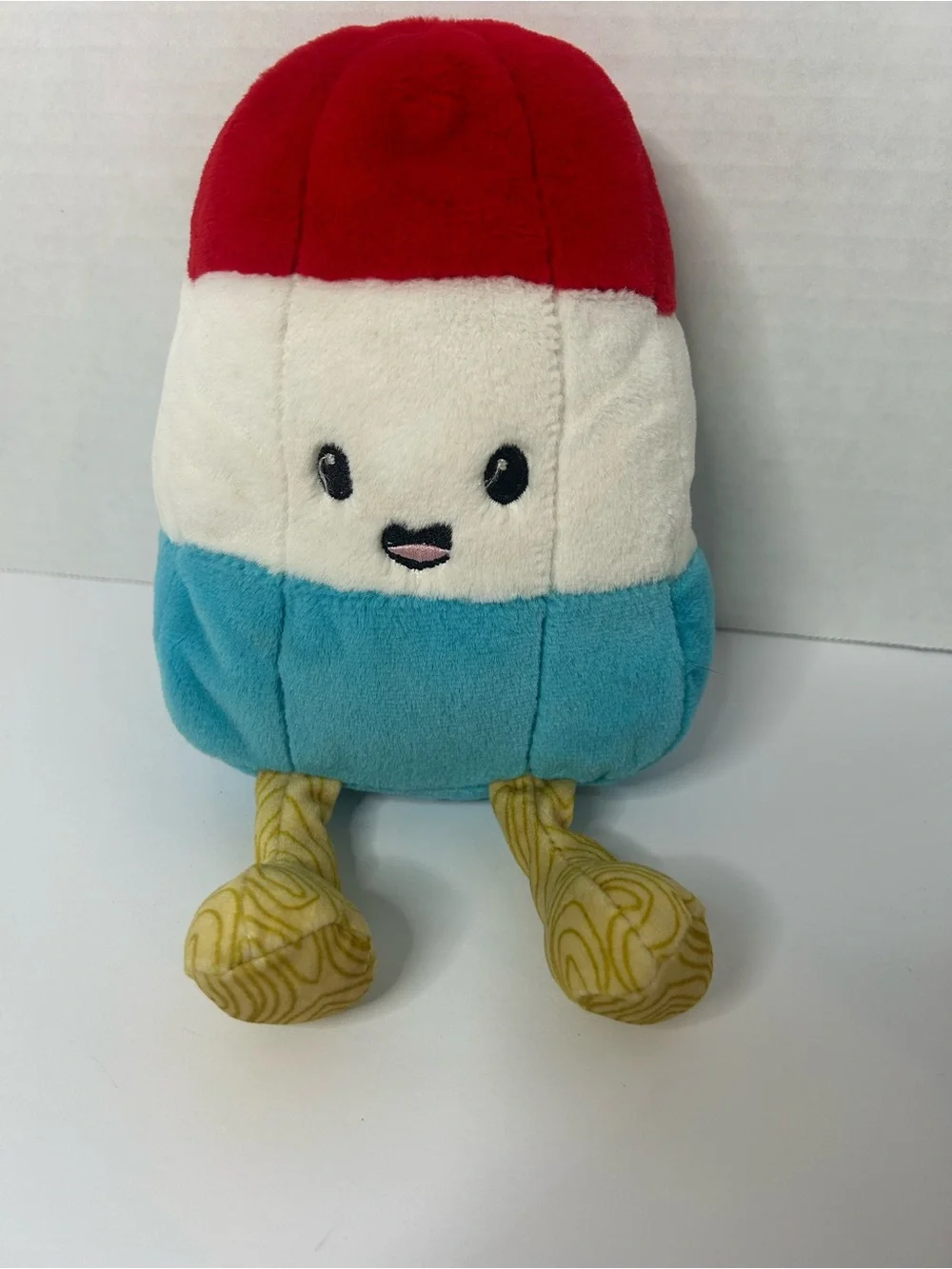Plush Popsicle‎ Toy in Red, White, Blue with Yellow Legs
